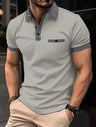 2023 Fashion Men's Short Sleeve Polo Shirt Man Plaid Collar POLO Tee Male Casual Collar T-Shirt Clothing