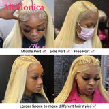 Straight 613 Blonde Lace Front Wig Human Hair 13x4 13x6 360 HD Transparent Full Wigs for Women with Baby Hair 250% High Density