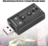 Mini USB 2.0 3D Virtual 12Mbps External 7.1 Channel Audio Sound Card Adapter Audio Sound Card Adapter Portable Mini USB 2.0