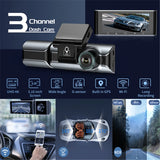 AZDOME M550 Pro Car DVR 4K Three Cameras Dash Cam 5G WiFi GPS Front Inner Rear Lens Video 3 Channel Camera 24H Parking Monitor