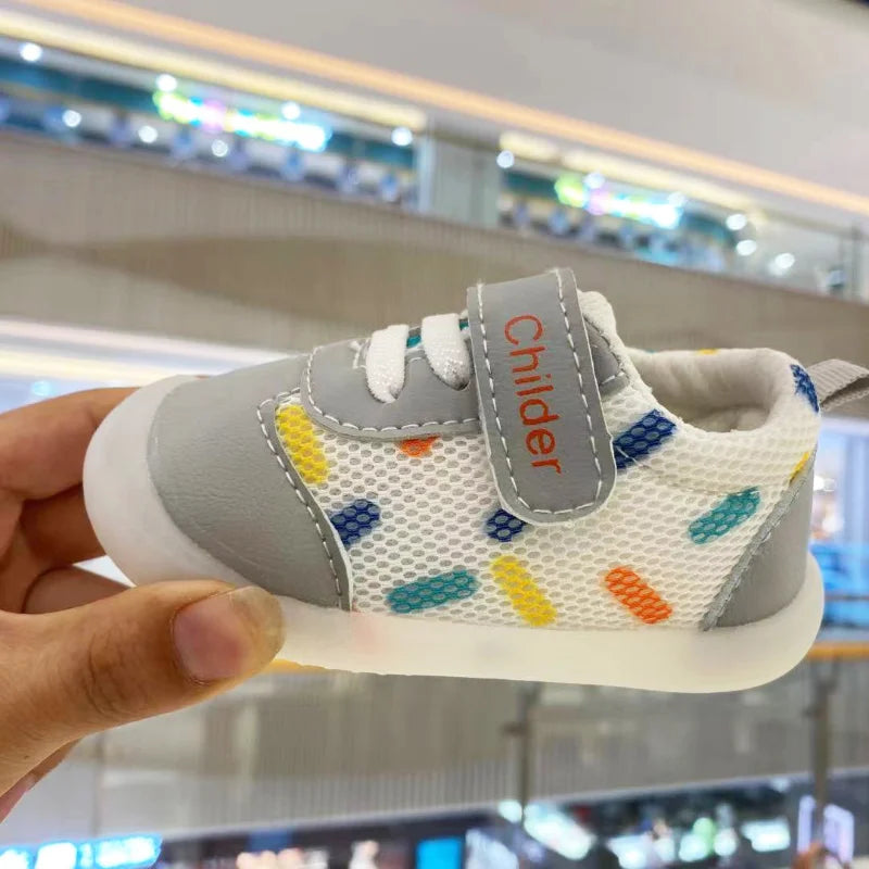 Boys/Girls Baby Walking Shoe 2023 Spring/Autumn New 0-2 Year Old Shoe Soft Sole Mesh Breathable Baby Shoe Nude Shoe bebê أحذية