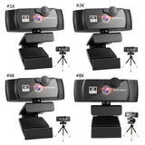 1K/2K/4K/8K Webcam with Mic & Privacy Cover &Tripod for PC Laptop USB Autofocus Computer Camera for YouTube