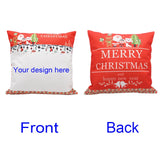 5pcs Sublimation DIY White Blank Linen Square Merry Christmas Pillow Case