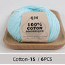 QJH 100% Cotton Yarn, Cotton Baby Sport Weight Yarn, Amigurumi Yarn, Summer Soft Yarn, Crochet/Knitting Yarn - 6 Pcs