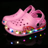 Summer Children Hole Sandals LED Lighted Flashing Light Shoes Boys Girls Beach Sandals Kids Breathable Fashion Sneakers