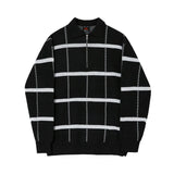 Plaid lapel Knitted Polo Shirt Men's Autumn and Winter Korean Version Loose Lazy Wind Long-sleeved Pullover Sweater