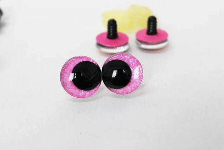 10pairs new eyes 12mm 14 16 18 20 25 30mm  3D Cartoon glitter toy safety eyes  doll eyes eyes with hard washer -C11