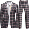 2023 Fashion New Men Leisure Boutique Business Plaid Striped Suit Vest Pants 3 Pcs Set Casual Dress Blazers Jacket Coat Trosers