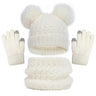 Imitation Cashmere Winter Baby Hat Gloves Scarf Set Fleece Warmer Scarves Thick Knitting Hats Boy Girl Cute Pompom Kids Beanie