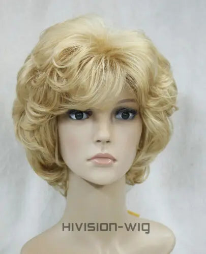 Women Fashion Short Wigs Blonde Brown Black Wig Bob Curly Wigs Real Natural Hair