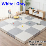 6PCS Foam Puzzle Mat Thick 2.5cm Puzzle Mat Baby Play Mats Baby Game Mat Foot Mat Children's Gym Play Mats Tatame Floor Mat