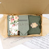 Viola Design 7 PCS Gift Box Cotton Sock Tie Sets Clip Pin Cufflinks Hanky Solid Floral Men Wedding Party Daily Cravat Accessory