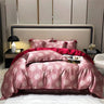 Mulberry Silk 4 Pieces Comforter Bedding Set, 1PC Duvet Cover, 1PC Bed Sheet, 2PCS Pillowcases, Luxury Home Textiles Bedclothes