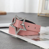 A ladies' belt new retro fashion decorative trend five-pointed star jeans Joker design belt