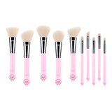 10PCS Cute Cat Claw Shape Makeup Brushes Set Foundation Kabuki Powder Contour Eyeshadow Blush Brush Cosmetic Beauty Tools