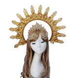 Gorgeous Sun Godmother's Crown Lolita KC Notre Dame Virgin Mary Halo Princess Queen Pope Tiara Headband