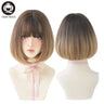 7JHH WIGS Black Short Bob Wig for Girl Daily Wear Synthetic Wig New Style Natural Supple Summer  Heatresistant Wig With Bangs