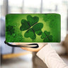 St. Patrick S Day Lucky Shamrock Women Wallet Irish Day Green Theme PU Leather Girls Purse Portable Travel Long Ladies Wallets