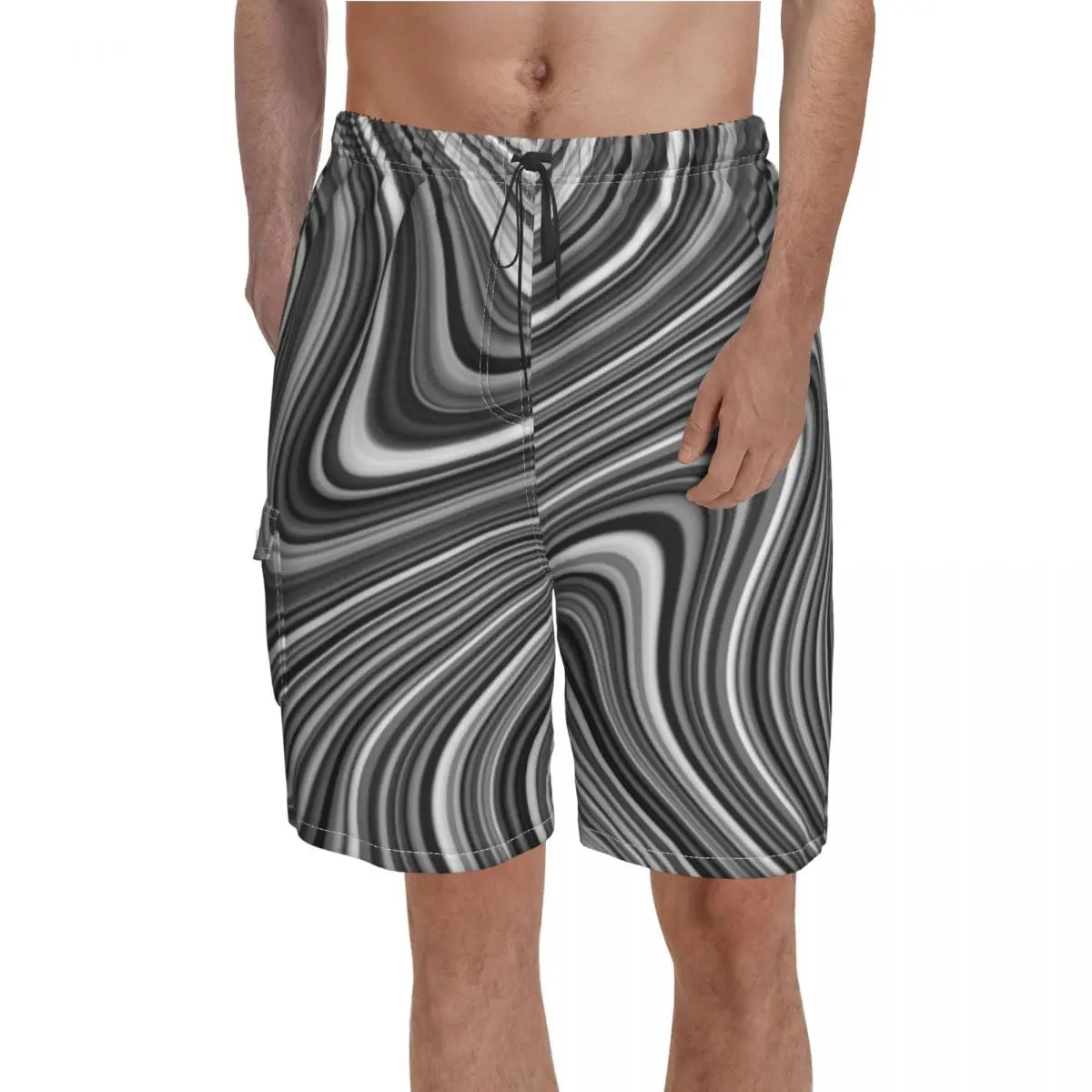 Mondrian Line Board Shorts Colorful Plaid Board Short Pants Hot Men Comfortable Print Swim Trunks Big Size