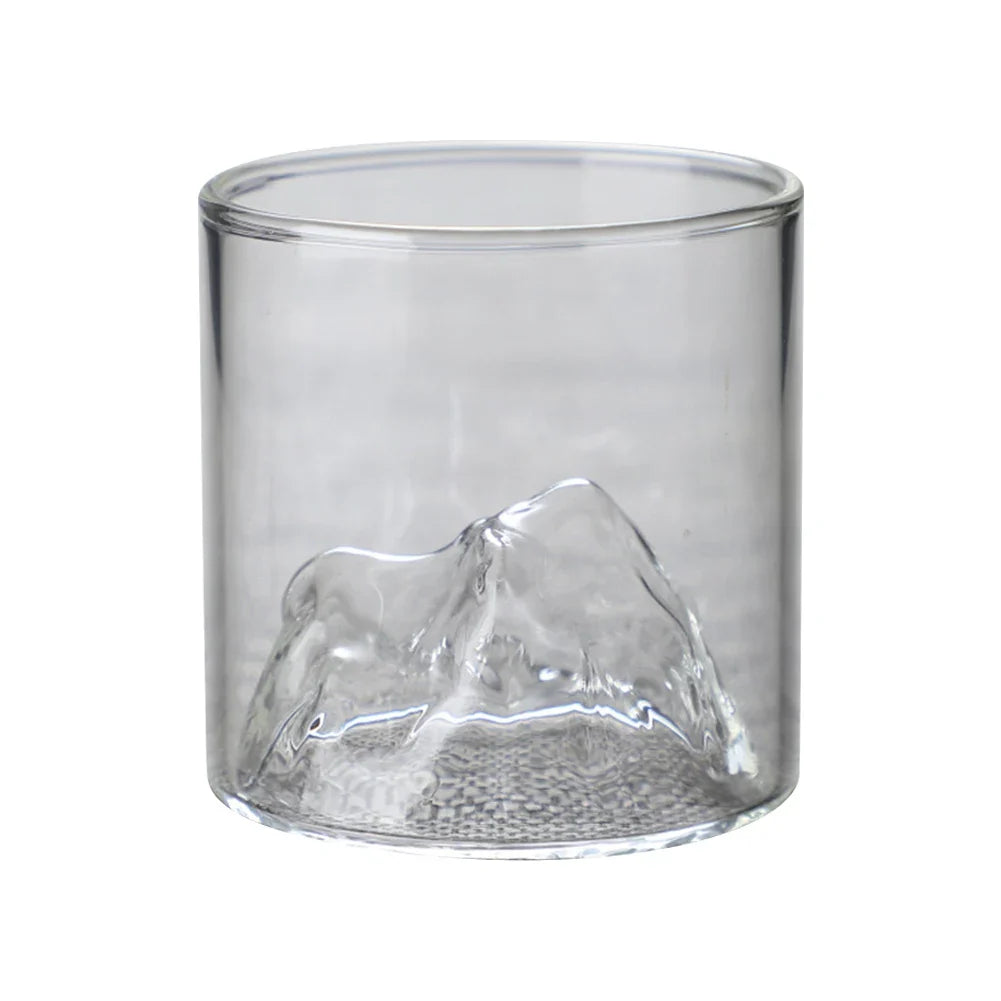 Japanese Whisky Glass Cup 3D Mountain Water Glass Glacier Mug Vodka Wine Cup Glass Fuji Artwork Gift Cocktail Glasses Drinkware