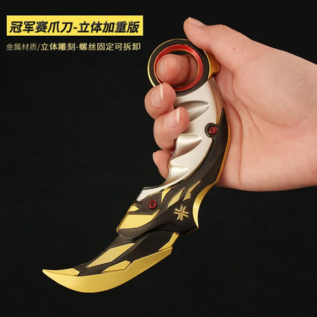 16CM Valorant Game Peripheral Shadow Sect Claw Blade with Leather Sheath Full Metal Replica Miniature Fantasy Figurine Ornaments