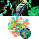 50Pcs 2cm Luminous Stones Garden Pebbles Glow In The Dark Garden Outdoor Sidewalk Rocks Decoration Aquarium Glowing Stone