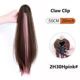 Ombre Color Straight Claw Clip On Ponytail Hair Extension Synthetic Ponytail Extension Hair For Women Pony Tail Hair Hairpiece