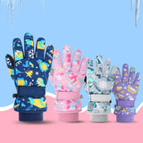 Winter Kids Ski Gloves for Boys Girls Snow Snowboard Warm Children Glove Waterproof Thicken Mittens Keep Finger Warmer 4-13Y