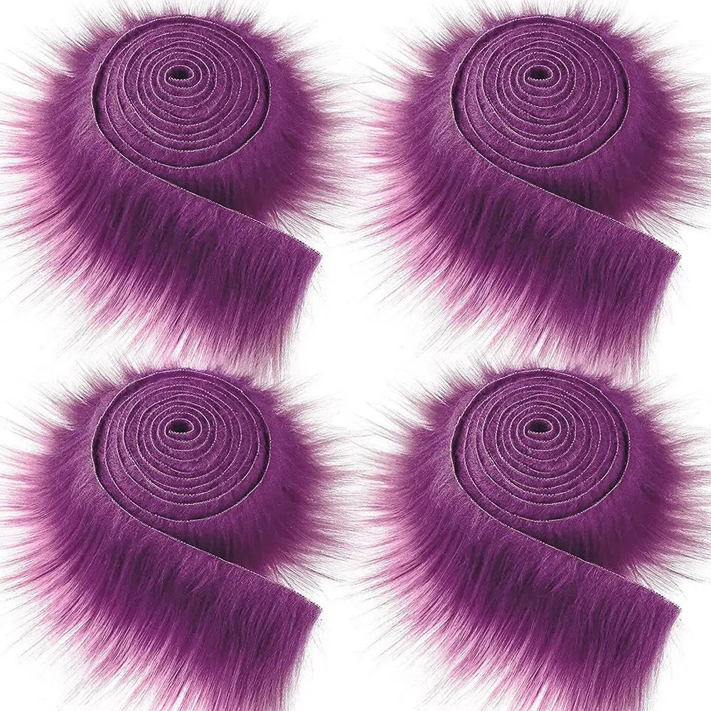 Apparel Sewing Trimming Fluffy Soft Long Plush Fur Fabric Plush Fur Stripe Trim Fabric Roll Faux Fur Ribbon Tapes