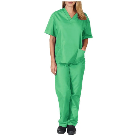 Solid High Quality New Scrub Uniforms Suit Beauty Pet Shop Uniforms Salon Womens Scrub Set Work Wear Scrub Suit Tops + Pants