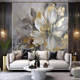 Custom 3D  Modern Light Luxury Gold Leaf Flower Art TV Sofa Background Wall Mural Wallpaper Papel De Parede Wall Covering Tapety