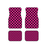 Checkerboard Car Mats Auto Parts Rubber Floor Mats Custom 4PCS Car interior graphic print checkered square feet