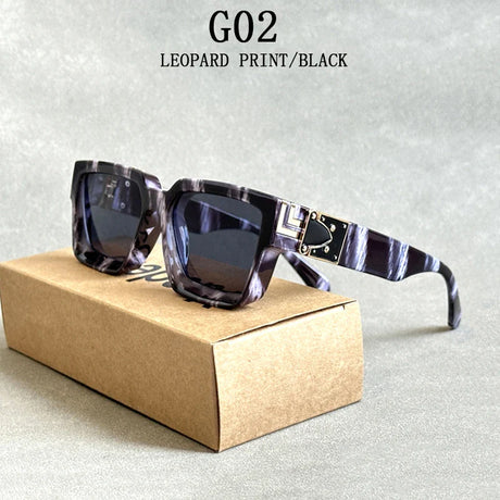 Retro Millionaire Sunglasses For Men 2024 Vintage Square Sunglasses Women Trendy Designer Fashion Glasses Gafas De Sol Hombre