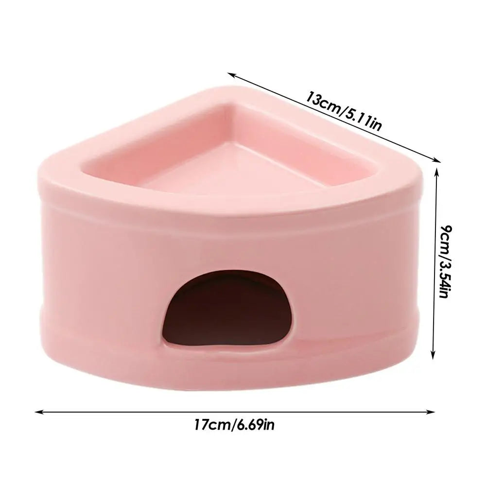 Hamster Hideaway House Ceramic Hamster Cave Small Pet Hideouts Feeding Bowl Multifunctional Habitat Bed for Lemmings Hamsters