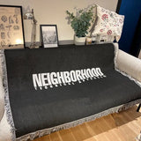 Casual Green Letter Tassels Knitted Portable Outdoor Camping Picnic Mat Vintage Throw Blankets for Bed Nap Blanket Sofa Cover