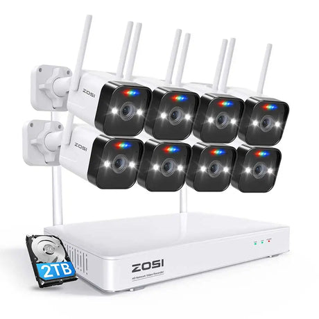 ZOSI 8CH Mesh WiFi Video Surveillance System 3MP Super HD WiFi IP Camera with Color Night Vision Wireless Security Camera System