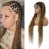 36‘’ Full Lace Braided wigs Lace Front Wig Long Criss Cross Knotless Box Braids Wig Ombre Synthetic Braided Wigs for Black Women