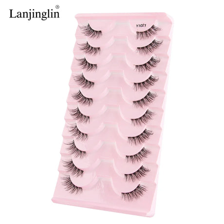 Half Eye Lashes 2/20 Boxes Natural Long Wholesale 3D Mink Lashes Clear Band Eyelash Extensions Makeup Tools Faux Cils maquillaje