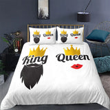 Couple/Lover White Black Luxury Bed Linen 2 People Double Bed Adult Single King Quilt Duvet Cover Queen Comforter Bedding Sets