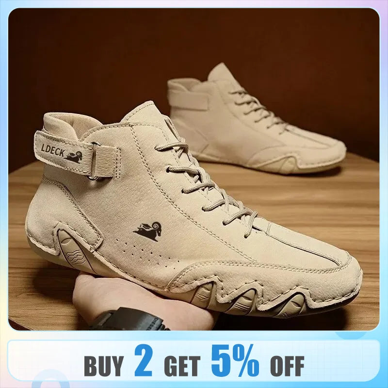 Ankle Boots for Men Outdoor Light Casual Leather Shoes Winter Luxury Men Shoes Male Waterproof Snow Boots 2023 High Top Sneakers