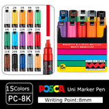 Japan Posca Marker Pen Set Non-Toxic Utilies Escolares Used On Multiple Materials Paper Cloth Glass Canvas Ceramic Plastic Safe