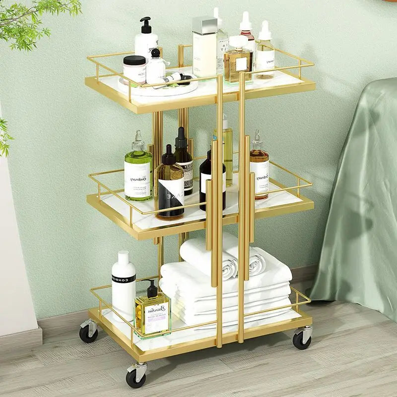 Beauty Cart Beauty Salon Special Storage Rack Light Luxury Nail Eyelash Trolley Hair Dyeing Tool Cart Kitchen Islands Trolleys