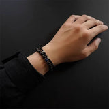 Kpop Group JK  Jung Kook Same Style Bracelet Black Agate Thread Bracelet For men Fans Charity Korean Trendy Accessories