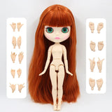 ICY DBS Blyth Doll 1/6 bjd toy 30cm red brown Hair white skin joint body matte face girl gift ob24 anime doll