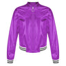 Kids Girls Shiny Baseball Jacket Bolero Disco Blazer Street Dance Wear Long Sleeve Metallic Zipper Bomber Coat Outerwear