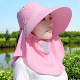 Wide Brim Sun Hat Hot Sale Sunscreen and Shading Shawl Shawl Mask UV Protection Adjustable Women's Ponytail Hat Gift