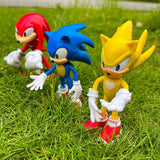 5pcs Set Cute Sonic PVC Character Toy Hedgehog Shadow Tail Figure 14cm Model Dolls Children Animal Toy Birthday Gift