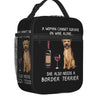 Custom Dachshund And Wine Funny Dog Lunch Bag Women Thermal Cooler Insulated Lunch Boxes for Children School