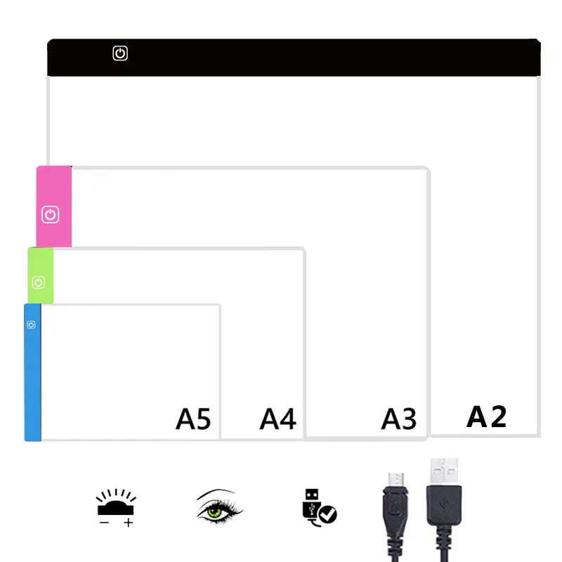 A2/A3/A4/A5 Ultra-Thin Portable LED Light Box Tracer USB Power Cable Artcraft Tracing Light Pad for Drawing, Sketching