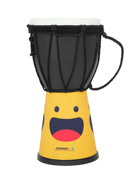 4 Inch African Drum Portable ABS Drum ZF-04 Yellow Smiling Face Children's Hand Drum Percussion Instrument Portable  Drum